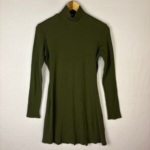 Olive Green Turtleneck Dress
